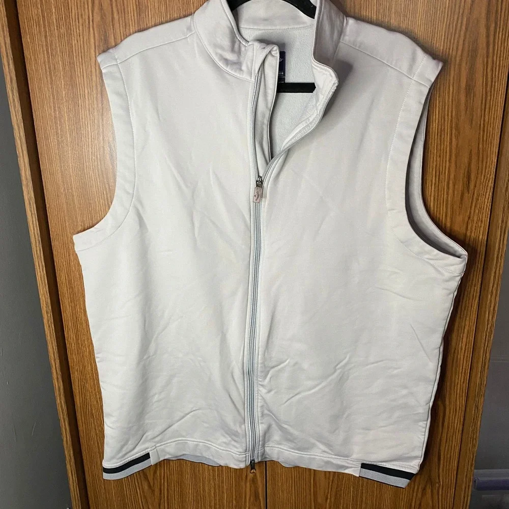Callaway Golf Vest Mens XL Light Grey Weather Series Full Zip Fleece Lined Mock